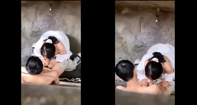 Quay lén em nữ sinh bj cho bạn trai trong hẻm